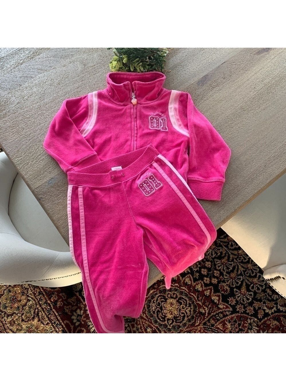 Gymboree Cupcake Velour Sweatsuit with Embroidery